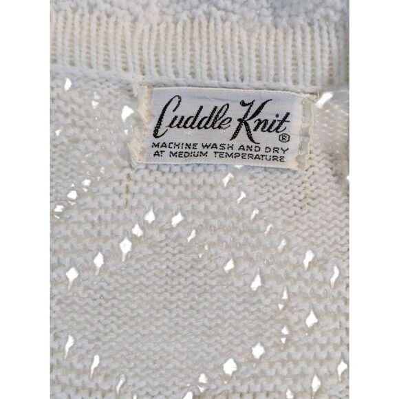 Cuddle knit vintage acrylic cream carnion size P/M - Picture 5 of 8